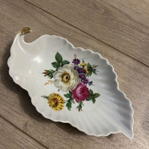 Vintage Old Nuremberg Bavaria Germany Leaf-Shaped Dish for Candy/Olives/Relish